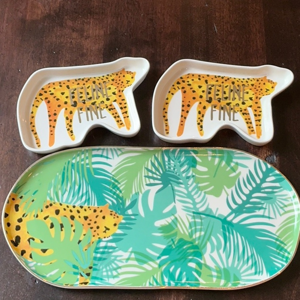 Feline Fine Print Decorative Tray Set